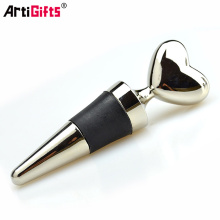 Artigifts promotional metal craft heart shaped wine stopper blank